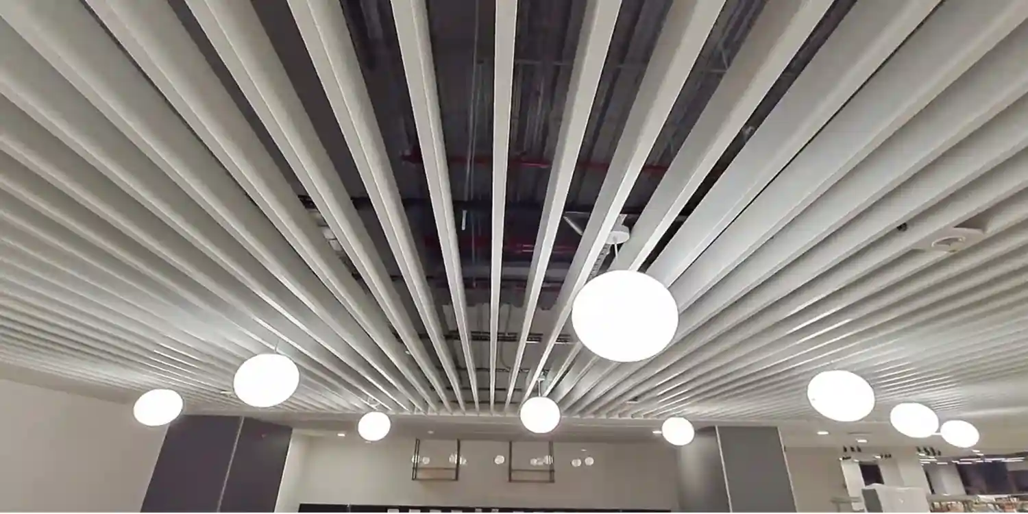 Metal Baffle Ceiling open office