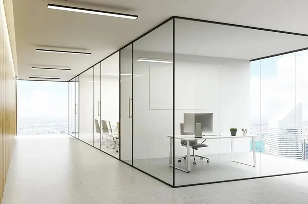 Black-Channel Frame demaountable Glass Partition  Delhi